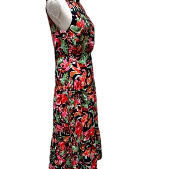 Sam Edleman High Neck Tiered Watercolor Floral Dress NWT - Picture 6 of 14